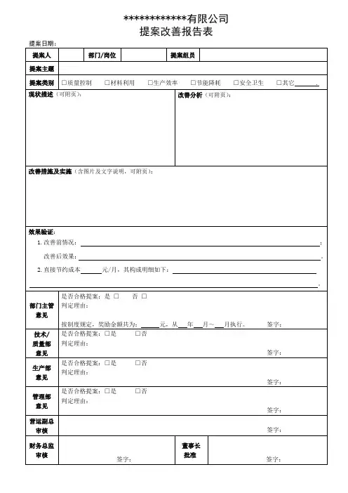 提案改善表