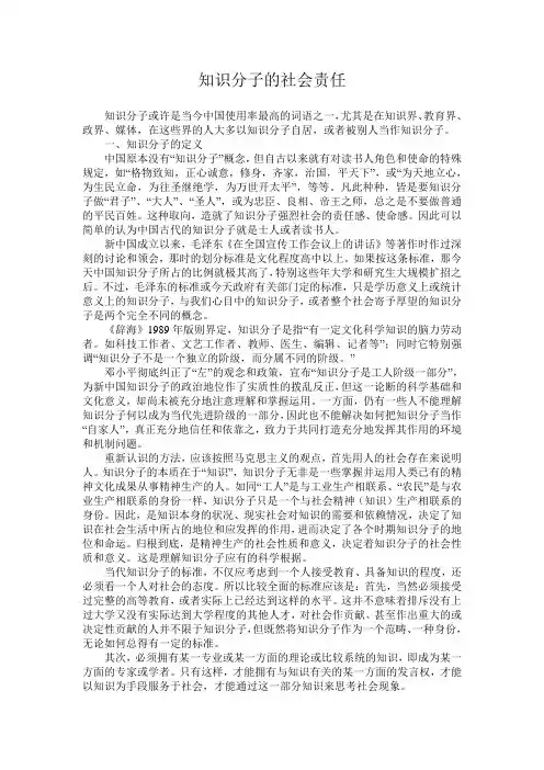 知识分子的社会责任