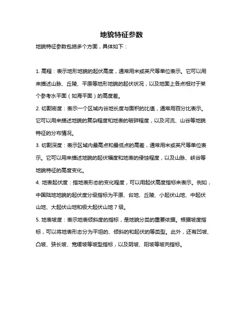 地貌特征参数