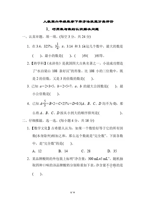 人教版六年级数学下册期末专项  巧用数与数的认识解决问题 附答案