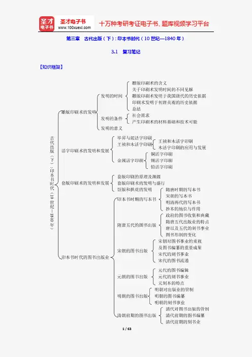 肖东发《中外出版史》复习笔记+课后习题详解+考研真题与典型题详解(第三章 古代出版(下)：印本书时代