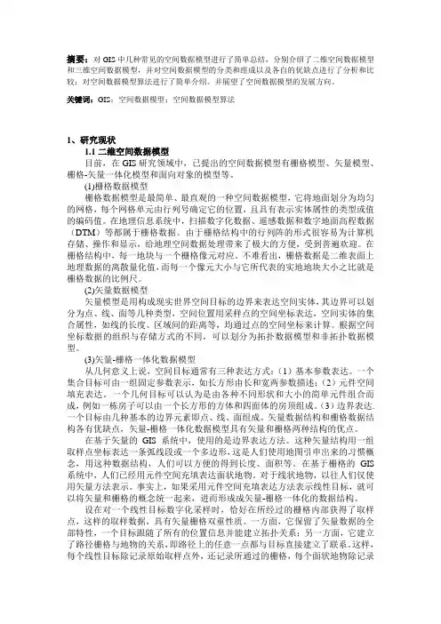 空间数据模型与算法
