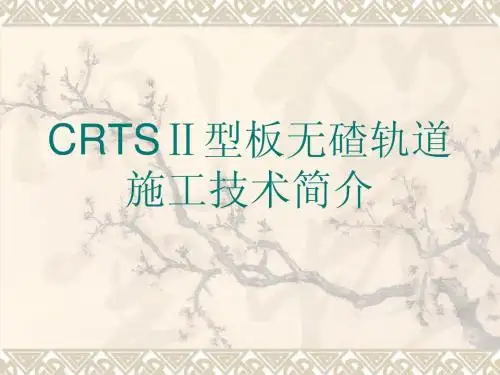 CRTSII型板施工技术简介(项目部内部培训)