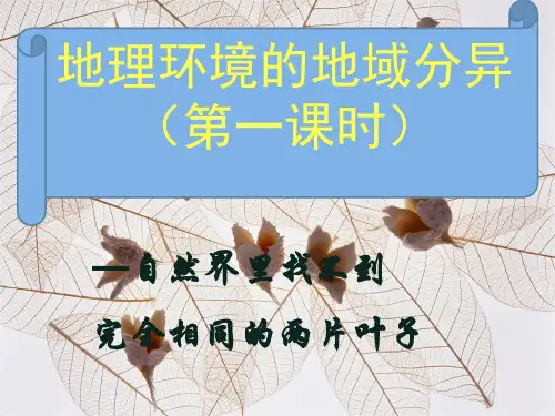 自然环境的地域分异(共38张PPT)