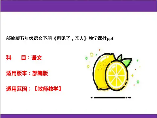 部编版五年级语文下册《再见了,亲人》教学课件ppt