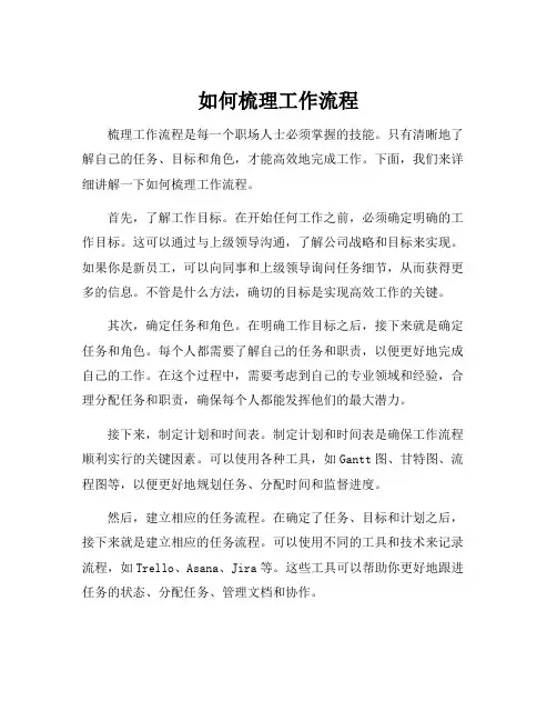 如何梳理工作流程