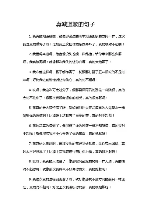 真诚道歉的句子