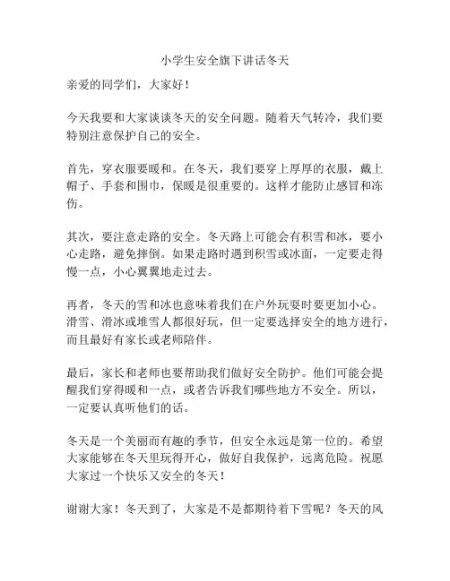 小学生安全旗下讲话冬天
