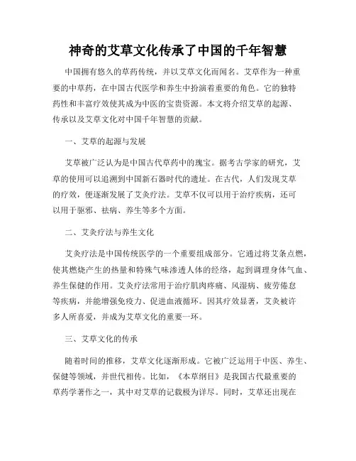 神奇的艾草文化传承了中国的千年智慧
