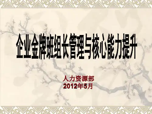 企业班组长培训资料(经典)