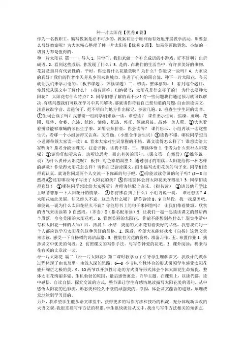 2023最新-种一片太阳花【优秀6篇】