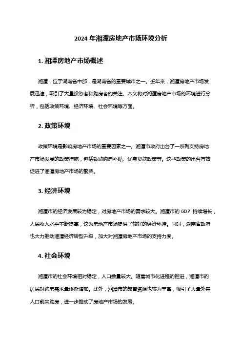 2024年湘潭房地产市场环境分析