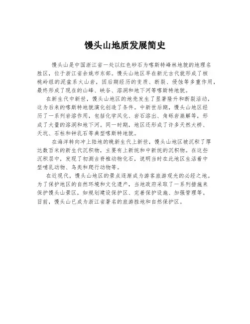 馒头山地质发展简史