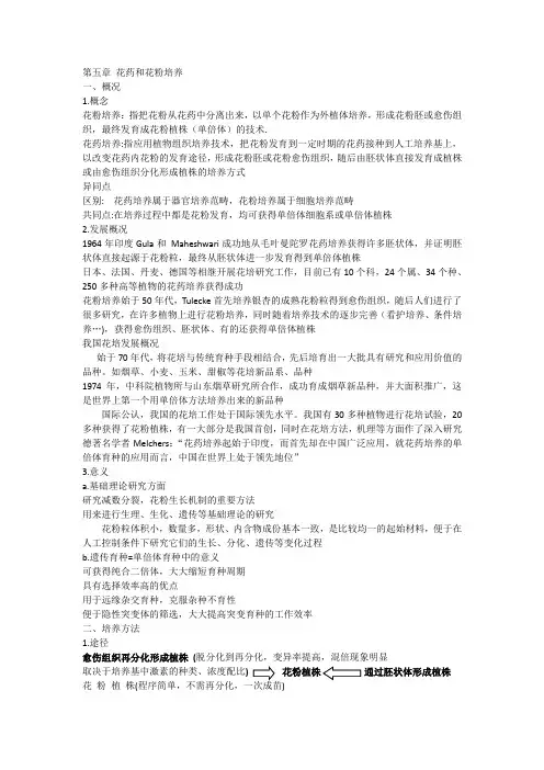 第五章花药和花粉培养