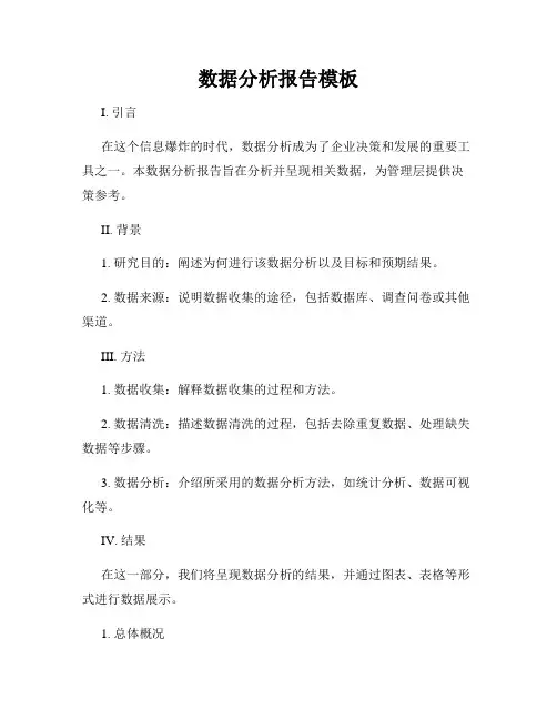 数据分析报告模板