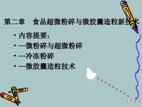 食品高新技术超微粉碎与微胶囊造粒分析