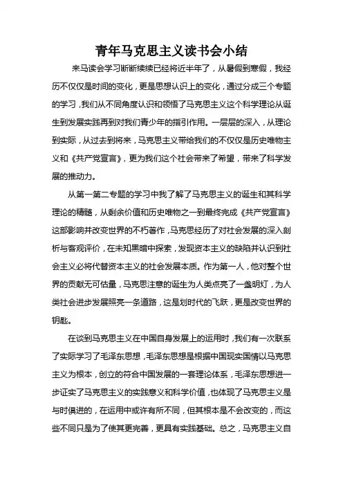 青年马克思主义读书会小结