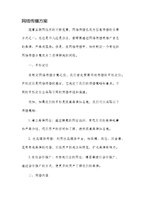 网络传播方案