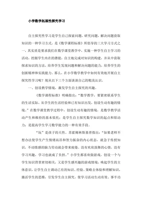 小学数学拓展性探究学习