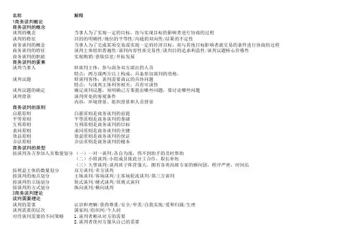 商务谈判复习资料