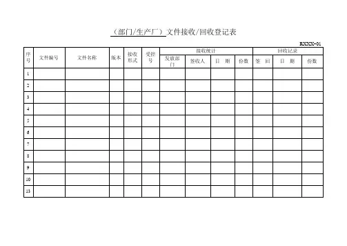 文件控制表单(全9份)