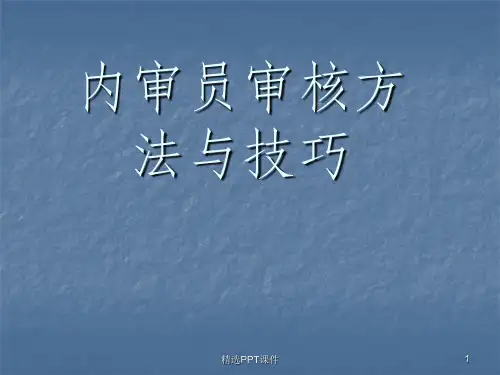 内审员审核方法与技巧ppt课件