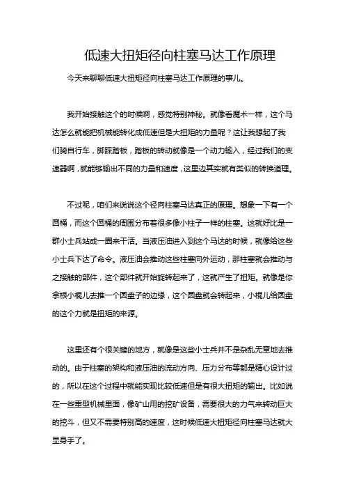低速大扭矩径向柱塞马达工作原理