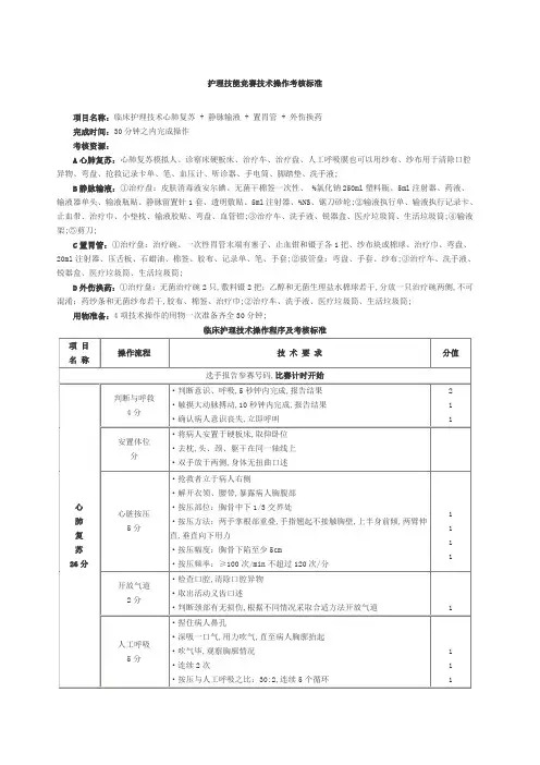 护理技能大赛操作标准