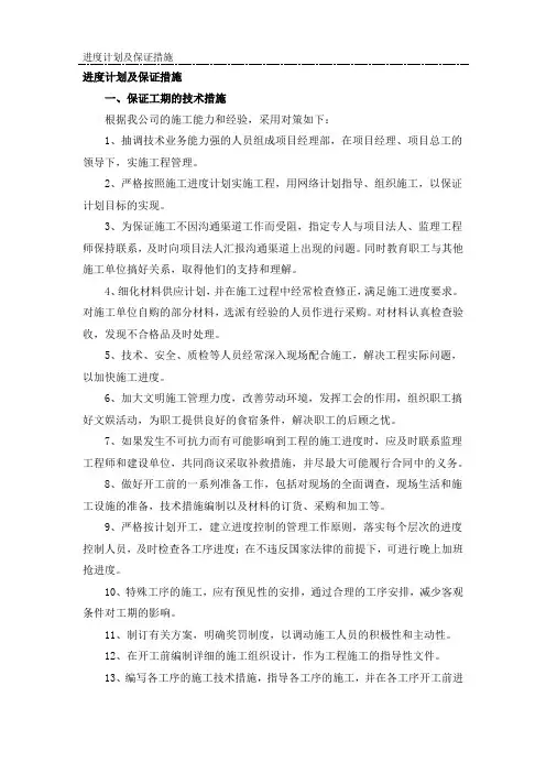 进度计划及保证措施