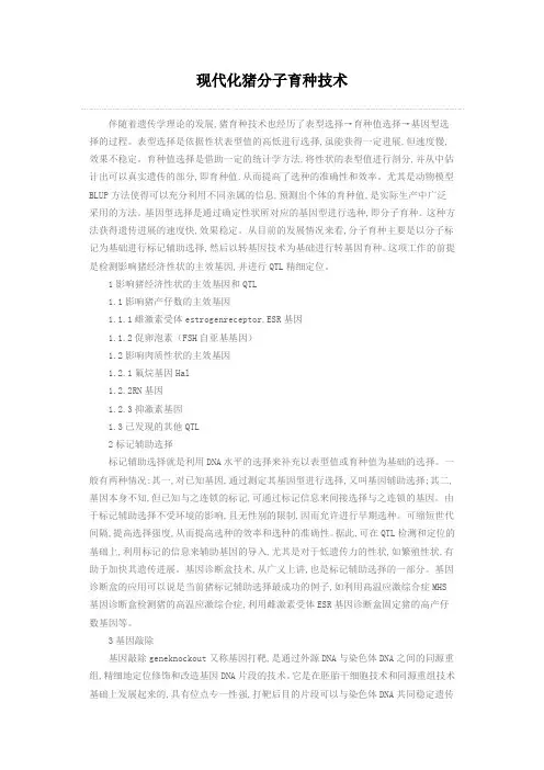 现代化猪分子育种技术