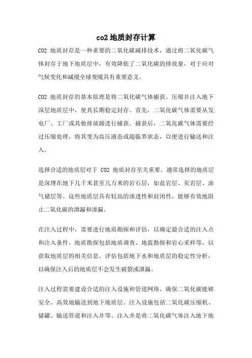 co2地质封存计算