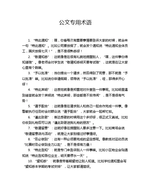 公文专用术语