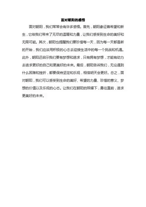 面对朝阳的感悟