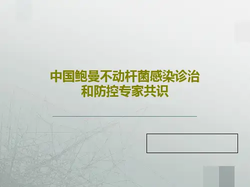 中国鲍曼不动杆菌感染诊治和防控专家共识38页PPT