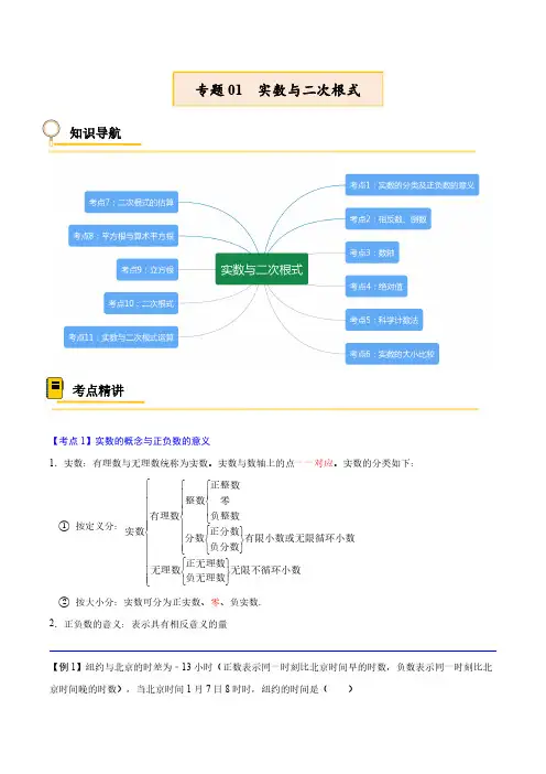 专题01  实数与二次根式【考点精讲】(解析版)