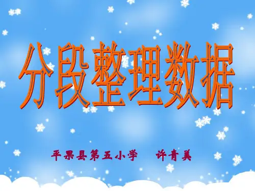 分段整理数据PPT课件