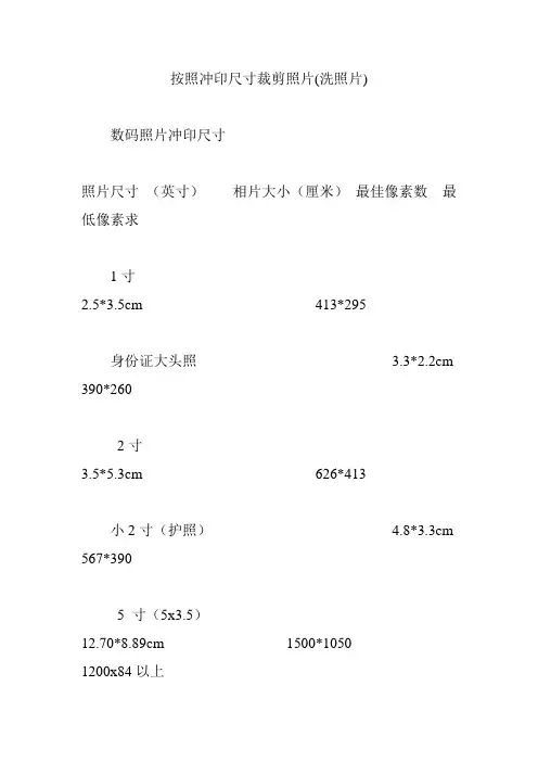 按照冲印尺寸裁剪照片(洗照片)