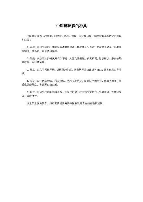 中医辨证痰的种类
