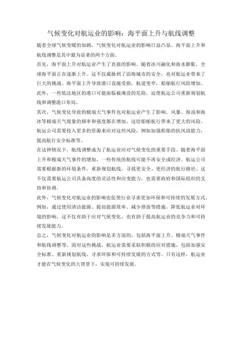 气候变化对航运业的影响：海平面上升与航线调整