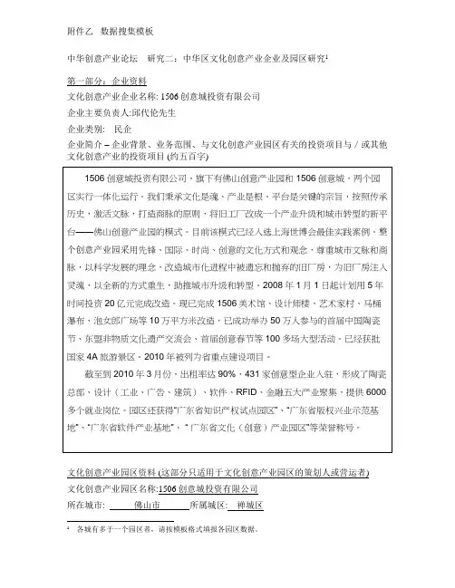 创意园介绍及数据部分