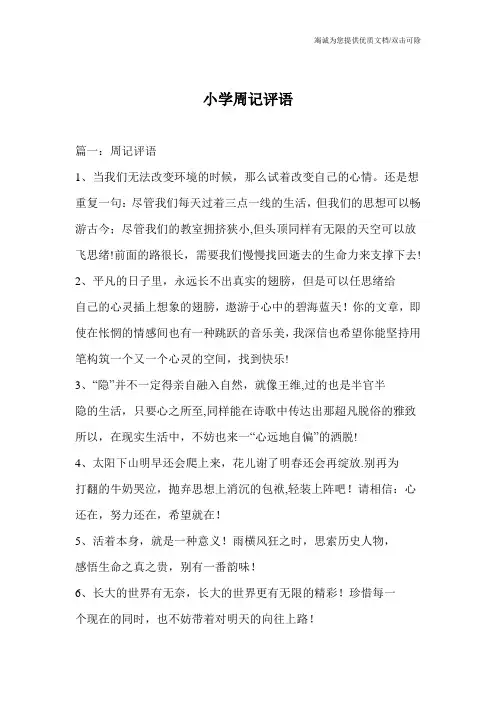 小学周记评语_0