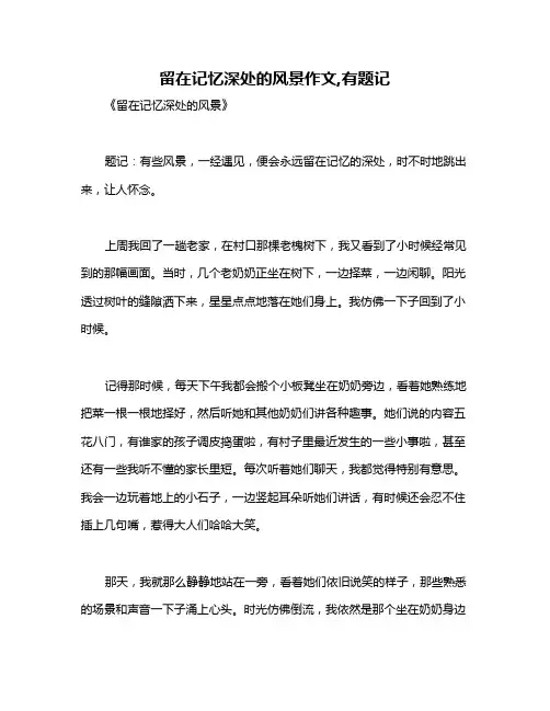 留在记忆深处的风景作文,有题记