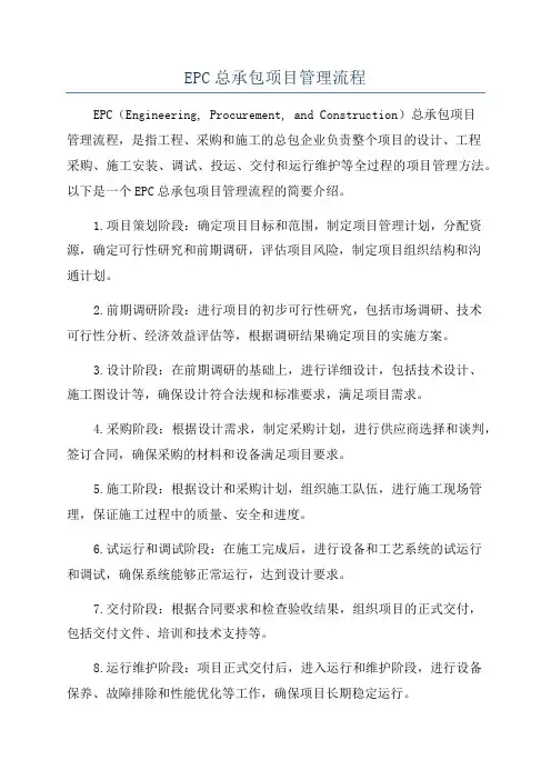 EPC总承包项目管理流程