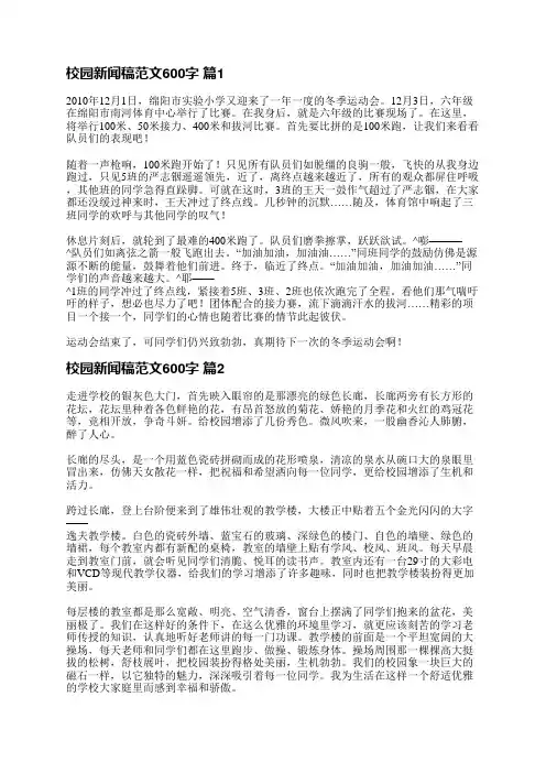 校园新闻稿范文600字(共39篇)
