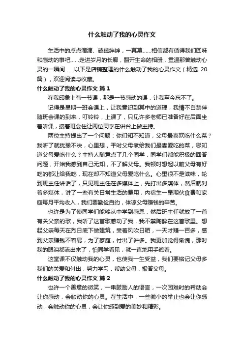 什么触动了我的心灵作文