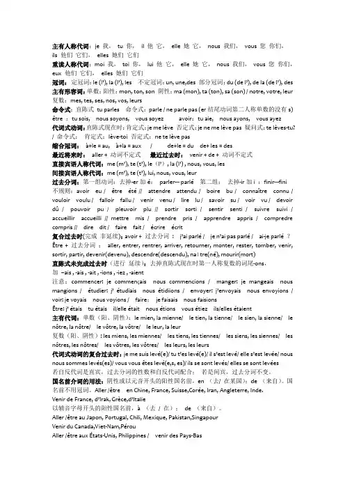 法语基本语法
