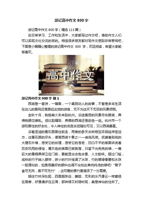 游记高中作文800字