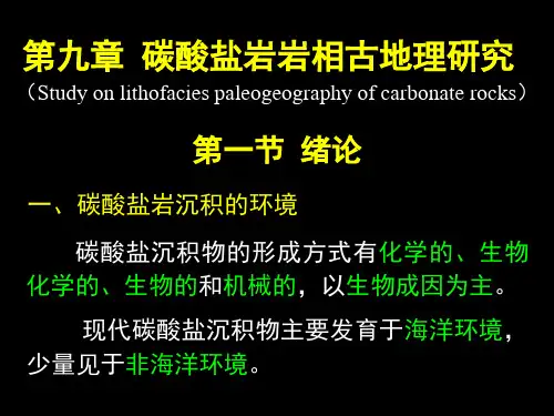 沉积学与层序地层学7章(碳酸盐岩沉积相)