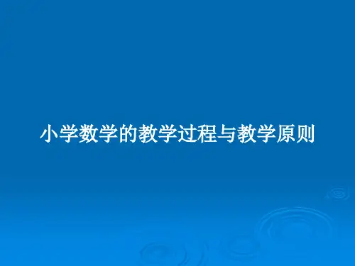 小学数学的教学过程与教学原则PPT教案