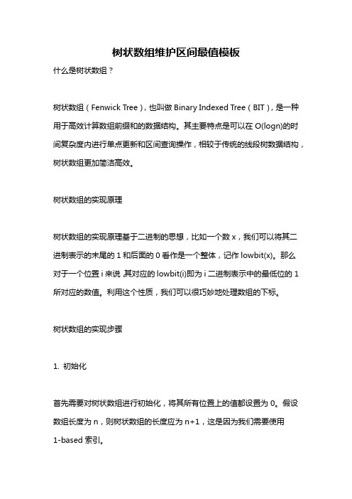 树状数组维护区间最值模板